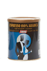 100% Arabica Italian Espresso Coffee in an air-sealed tin metal can - 250 g.